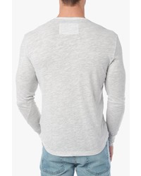 7 For All Mankind Raw Neck Crew In Heather Pearl Grey