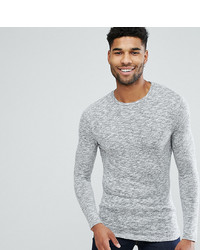 ASOS DESIGN Asos Tline Muscle Fit Long Sleeve T Shirt In Brushed Knitted Jersey In Grey