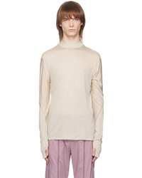 Post Archive Faction PAF Beige Paneled Long Sleeve T Shirt