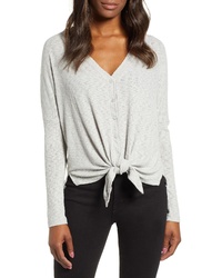 Caslon Button Front Ribbed Knit Top