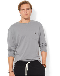 Polo Ralph Lauren Classic Fit Long Sleeved Jersey Pocket Crew Neck T Shirt