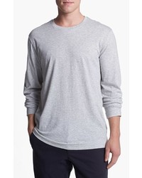 Daniel Buchler Pima Cotton Long Sleeve Crewneck T Shirt Grey Heather Large