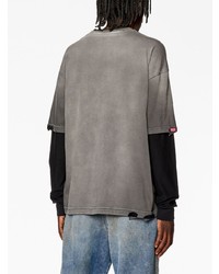 Diesel Distressed Layered Long Sleeve T Shirt