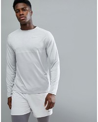 Nike Running Dry Medalist Knitted Long Sleeve Top In Grey 891424 027