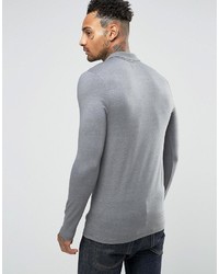 Asos Extreme Muscle Long Sleeve Polo In Gray