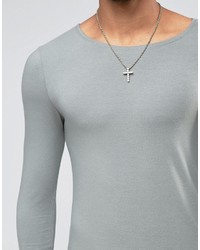 Asos Extreme Muscle Long Sleeve T Shirt With Boat Neck In Green