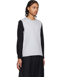 Black Comme Des Garçons Gray Black Paneled Long Sleeve T Shirt