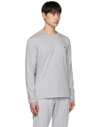 Lacoste Gray Embroidered Long Sleeve T Shirt