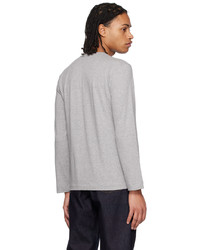Comme Des Garcons Play Gray Heart Long Sleeve T Shirt