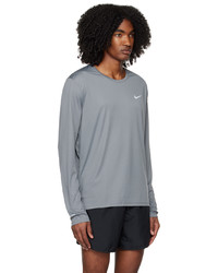 Nike Gray Miler Long Sleeve T Shirt
