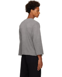 Les Tien Gray Oversized Long Sleeve T Shirt