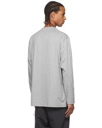Y-3 Grey Chest Logo Long Sleeve T Shirt