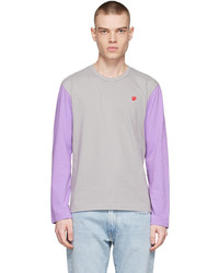 Comme Des Garcons Play Grey Cotton Long Sleeve T Shirt
