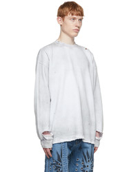 We11done Grey Cotton Sweatshirt
