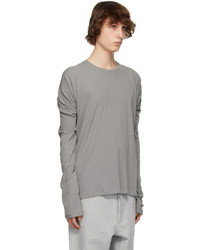 Maison Margiela Grey Draped Long Sleeve T Shirt