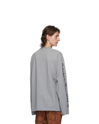 Vetements Grey Gothic Font Long Sleeve T Shirt