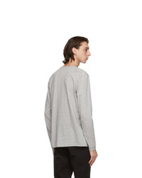 BOSS Grey Logo Long Sleeve T Shirt