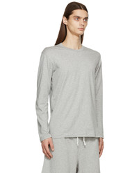 Comme Des Garcons SHIRT Grey Logo Long Sleeve T Shirt