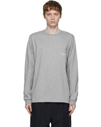 Comme des Garcons Homme Grey Logo Pocket Long Sleeve T Shirt