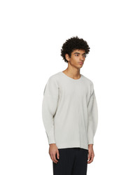 Homme Plissé Issey Miyake Grey Monthly Colors January Long Sleeve T Shirt
