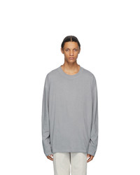 Maison Margiela Grey Oversize Gart Dye Long Sleeve T Shirt