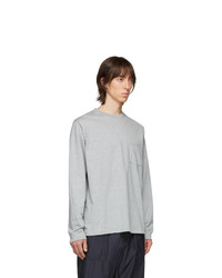 Beams Plus Grey Pocket Long Sleeve T Shirt