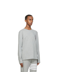 Thom Browne Grey Relaxed Fit Long Sleeve T Shirt