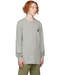 Off-White Grey Slim Degrade Arrow Long Sleeve T Shirt