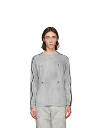 Blackmerle Grey Zippered Sleeves Long Sleeve T Shirt