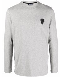 Karl Lagerfeld Logo Patch Long Sleeved T Shirt