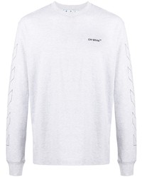 Off-White Logo Print Long Sleeve T Shirt