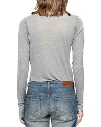 Zadig & Voltaire Long Sleeve Foil Henley T Shirt