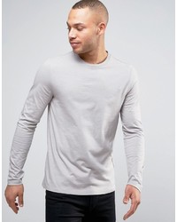 Asos Long Sleeve T Shirt In Standard Fit In Gray