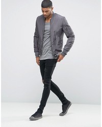 Asos Long Sleeve T Shirt With Seam Detail And Pigt Wash