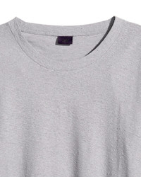 H&M Long Sleeved Nepped T Shirt Gray