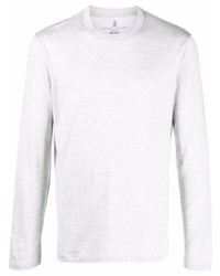 Brunello Cucinelli Long Sleeved Silk Blend T Shirt