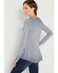 Maurices Long Sleeve Tee In Lunar Wash