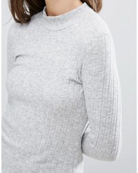 Only Ribbed High Neck Long Sleeved Tee