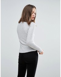 Only Ribbed High Neck Long Sleeved Tee
