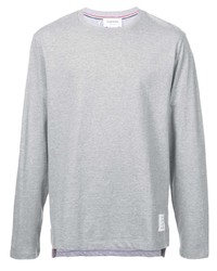 Thom Browne Side Slit Relaxed Fit Long Sleeve Jersey Tee