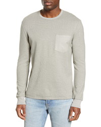 Frame Slim Fit Cotton Blend Long Sleeve Crewneck T Shirt