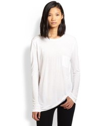 Alexander Wang T By Classic Long Sleeve Pocket Tee