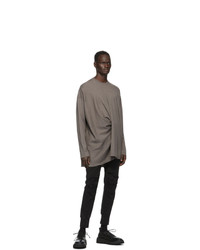 Julius Taupe Twisted Long Sleeve T Shirt