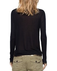 Zadig & Voltaire Willy Gold Long Sleeve Tee