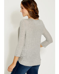 Maurices Wrap Front Tee With 34 Length Sleeves