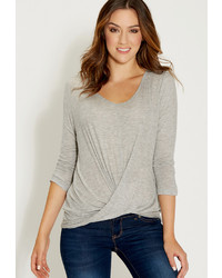 Maurices Wrap Front Tee With 34 Length Sleeves