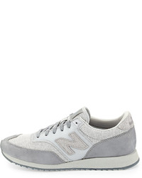 New Balance 620 Suede Woven Trainer Gray