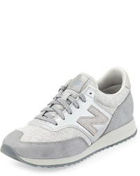 New Balance 620 Suede Woven Trainer Gray