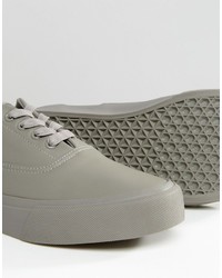 Asos Brand Lace Up Sneakers In Gray