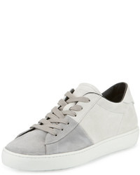 Tod's Cassetta Two Tone Low Top Suede Sneaker Graywhite